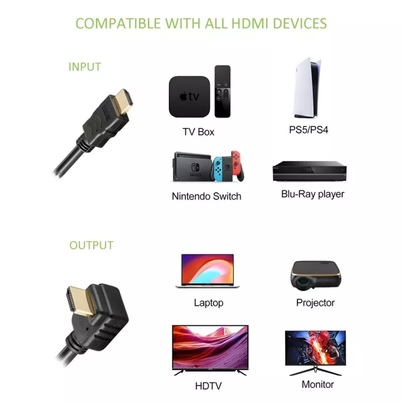 Techly 5 m High Speed HDMI -kaapeli Ethernetillä A/A M/M kulmaliitin musta ICOC HDMI-LE-050