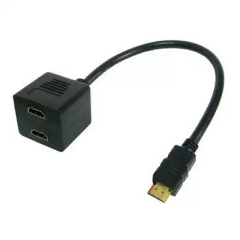 Techly ICOC-HDMI-F-002 HDMI-kaapeli 0,3 m HDMI Type-A (Standard) 2 x HDMI Type-A (Standard) musta