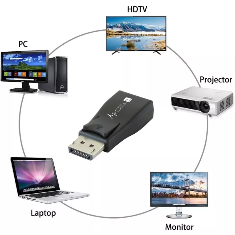 Kaapelisovitin DisplayPort VGA Techly IADAP-DSP-230T