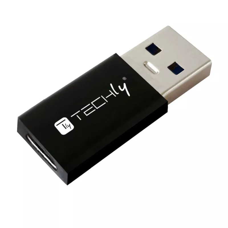 USB-sovitin Techly IADAP USB3-AFT USB A - USB C musta