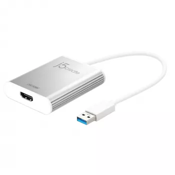 j5create JUA354 USB 3.0 - 4K HDMI näyttöadapteri hopea