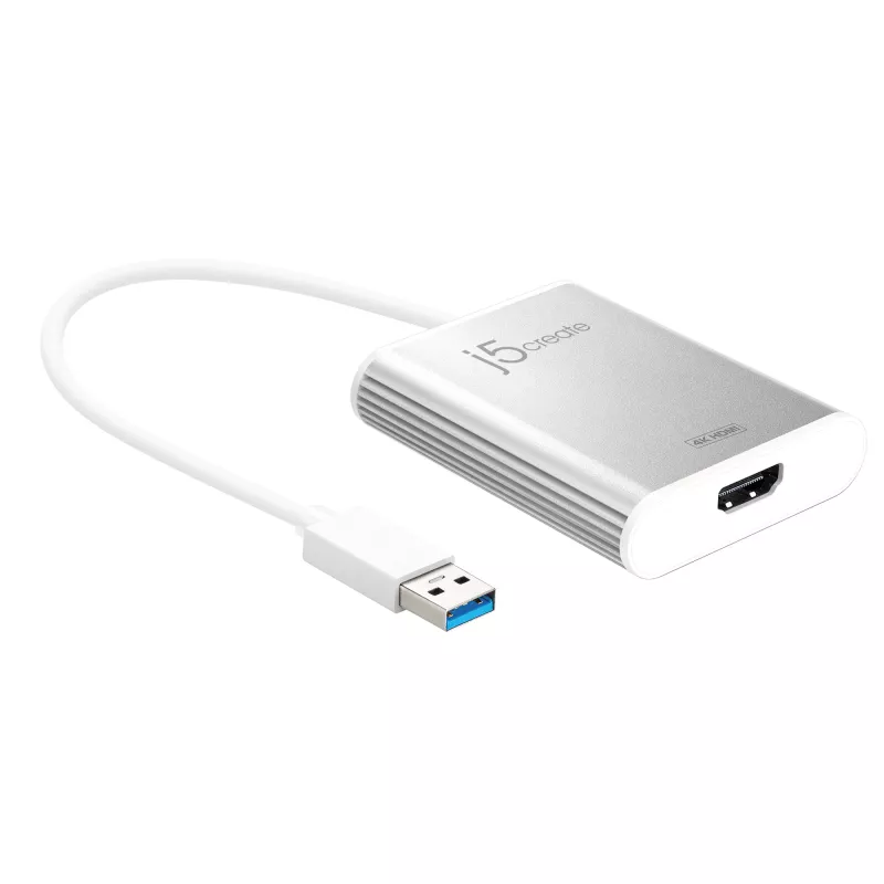 j5create JUA354 USB 3.0 - 4K HDMI näyttöadapteri hopea