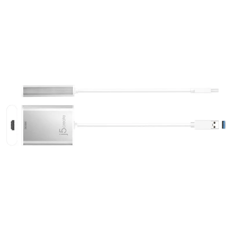 j5create JUA354 USB 3.0 - 4K HDMI näyttöadapteri hopea