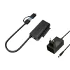 Conceptronic ABBY21B USB 3.0 SATA -sovitin virtalähteellä, 2,5 tuuman/3,5 tuuman SATA HDD/SSD, 2-in-1 USB-C/A-kaapeli