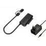 Conceptronic ABBY21B USB 3.0 SATA -sovitin virtalähteellä, 2,5 tuuman/3,5 tuuman SATA HDD/SSD, 2-in-1 USB-C/A-kaapeli