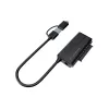 Conceptronic ABBY21B USB 3.0 SATA -sovitin virtalähteellä, 2,5 tuuman/3,5 tuuman SATA HDD/SSD, 2-in-1 USB-C/A-kaapeli