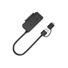 Conceptronic ABBY21B USB 3.0 SATA -sovitin virtalähteellä, 2,5 tuuman/3,5 tuuman SATA HDD/SSD, 2-in-1 USB-C/A-kaapeli