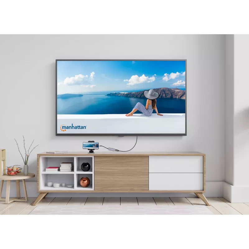 Manhattan USB-C-telakka/keskitin HDMI USB-A USB-C 100W Power Delivery 4K 60Hz