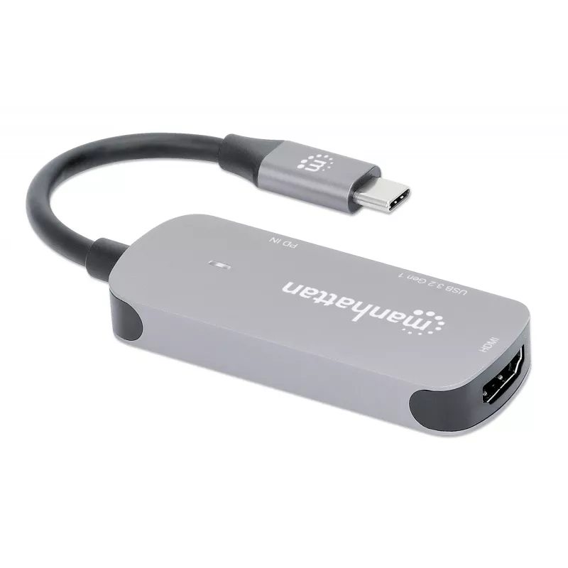 Manhattan USB-C-telakka/keskitin HDMI USB-A USB-C 100W Power Delivery 4K 60Hz