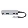 Manhattan USB-C-telakka/keskitin HDMI USB-A USB-C 100W Power Delivery 4K 60Hz