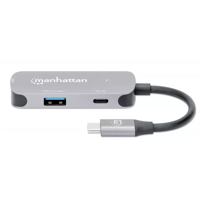 Manhattan USB-C-telakka/keskitin HDMI USB-A USB-C 100W Power Delivery 4K 60Hz