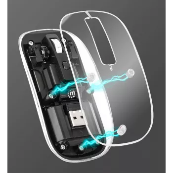 Langaton hiiri Manhattan läpinäkyvä ladattava USB