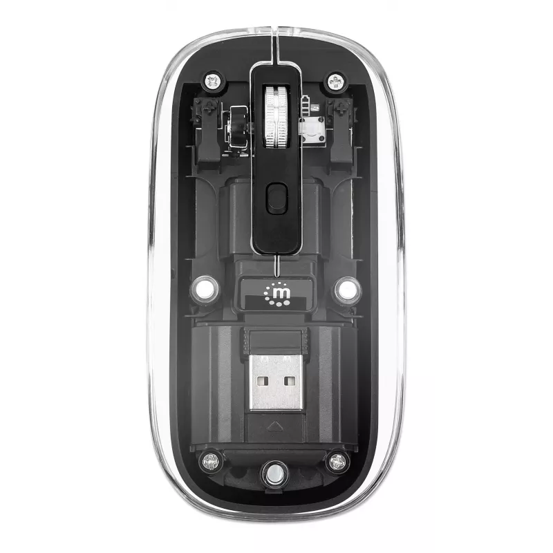 Langaton hiiri Manhattan läpinäkyvä ladattava USB