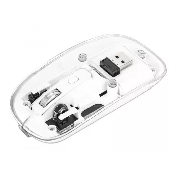 Manhattan läpinäkyvä ladattava langaton USB-hiiri