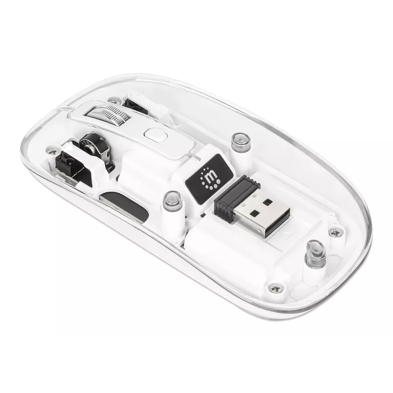 Manhattan läpinäkyvä ladattava langaton USB-hiiri