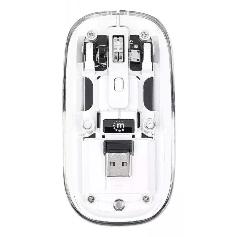 Manhattan läpinäkyvä ladattava langaton USB-hiiri