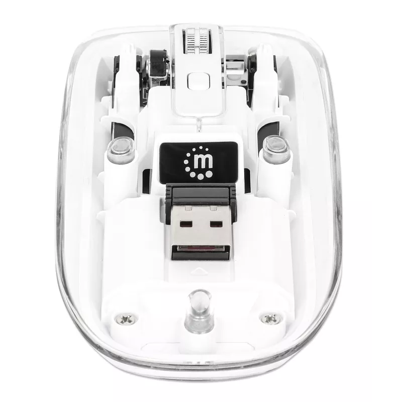 Manhattan läpinäkyvä ladattava langaton USB-hiiri