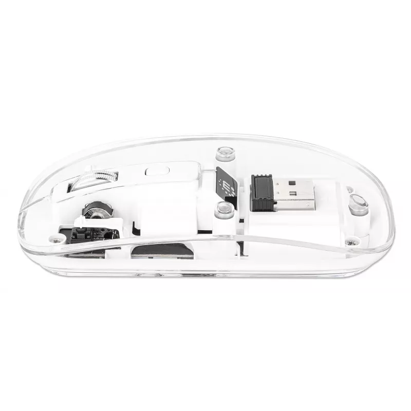 Manhattan läpinäkyvä ladattava langaton USB-hiiri