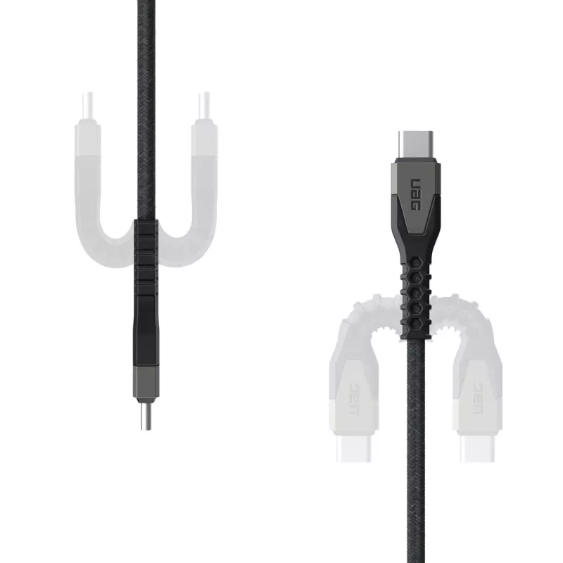 USB-C USB-C -virtakaapeli EATON Urban Armor Gear Kevlar Core 1,5 m, USB 2.0, musta/harmaa