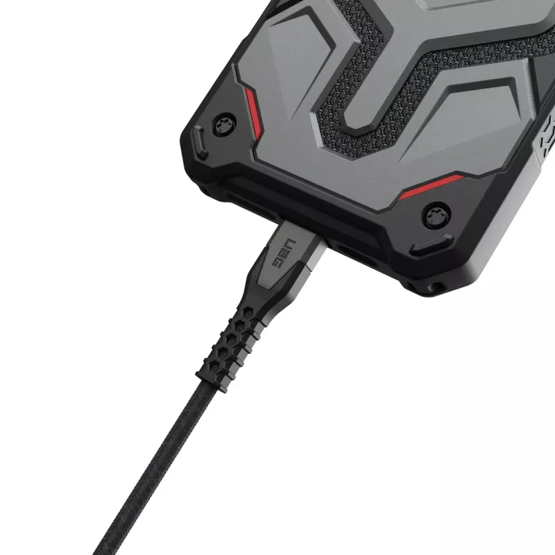 USB-C USB-C -virtakaapeli EATON Urban Armor Gear Kevlar Core 1,5 m, USB 2.0, musta/harmaa