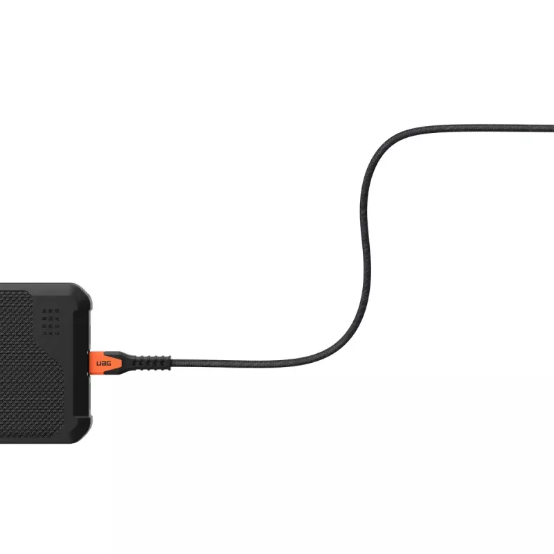 USB-C-USB-C-latauskaapeli Eaton 1,5 m – Kevlar-ydin, USB 2.0, musta/oranssi