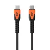USB-C-USB-C-latauskaapeli Eaton 1,5 m – Kevlar-ydin, USB 2.0, musta/oranssi