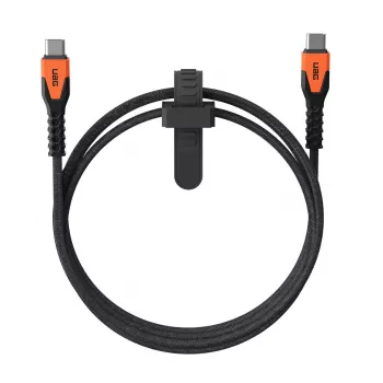 USB-C-USB-C-latauskaapeli Eaton 1,5 m – Kevlar-ydin, USB 2.0, musta/oranssi