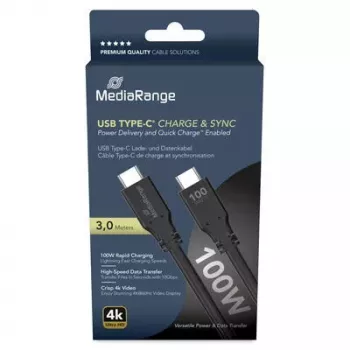 USB-kaapeli MediaRange MRCS218 3 m USB 3.2 Gen 1 USB C musta