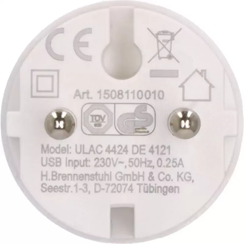 Verkkopistoke-adapteri tyyppi F tyyppi C Brennenstuhl 1508110010 2.4A USB