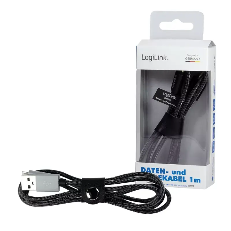 USB-kaapeli LogiLink CU0132 1m USB A Micro-USB A harmaa