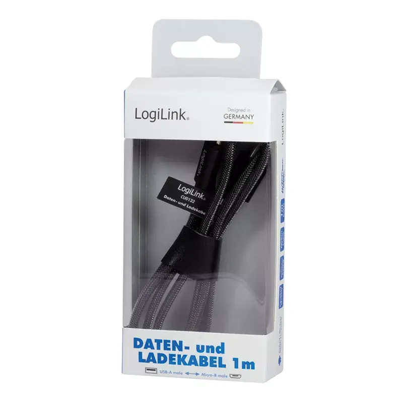 USB-kaapeli LogiLink CU0132 1m USB A Micro-USB A harmaa