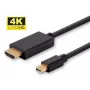 Microconnect MDPHDMI3B-4K videokaapelisovitin 3 m Mini DisplayPort HDMI tyyppi A (Standard) musta