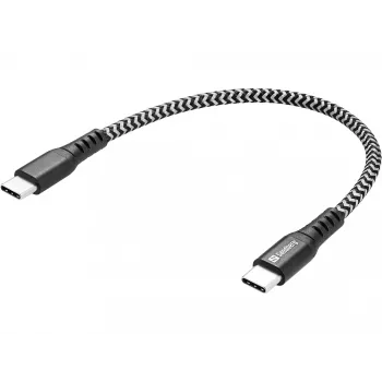 USB-C-kaapeli Sandberg Survivor 0,2 m 100 W musta valkoinen