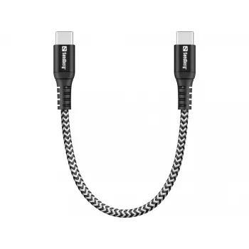 USB-C-kaapeli Sandberg Survivor 0,2 m 100 W musta valkoinen