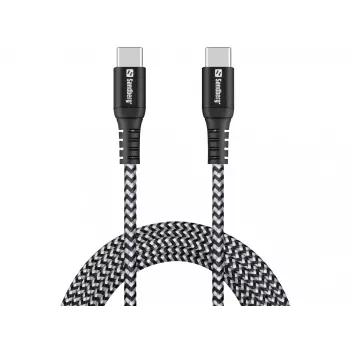 USB-C-kaapeli Sandberg Survivor 2M 100W musta valkoinen