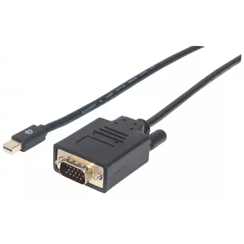 Manhattan Mini DisplayPort 1.2a - VGA -kaapeli, 1080@60Hz, aktiivinen, 1,8 m, uros-uros, musta, polybag