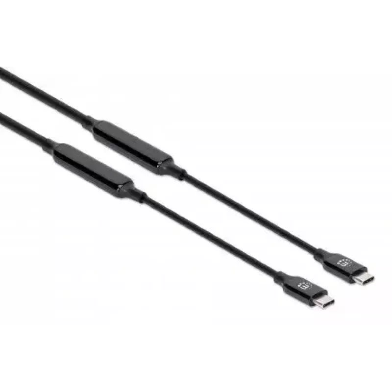 USB-C-kaapeli Manhattan 5m aktiivinen uros-uros 10 Gbit/s 3A musta