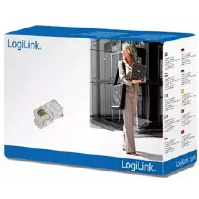 RJ10-liitin LogiLink MP0017 läpinäkyvä