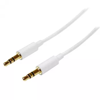 StarTech.com 1 m valkoinen ohut 3,5 mm stereoäänikaapeli – uros-uros