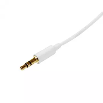 StarTech.com 1 m valkoinen ohut 3,5 mm stereoäänikaapeli – uros-uros