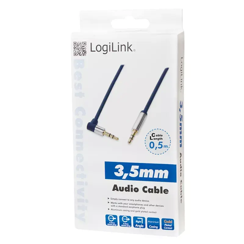 Äänikaapeli LogiLink 3,5 mm - 3,5 mm 0,5 m sininen