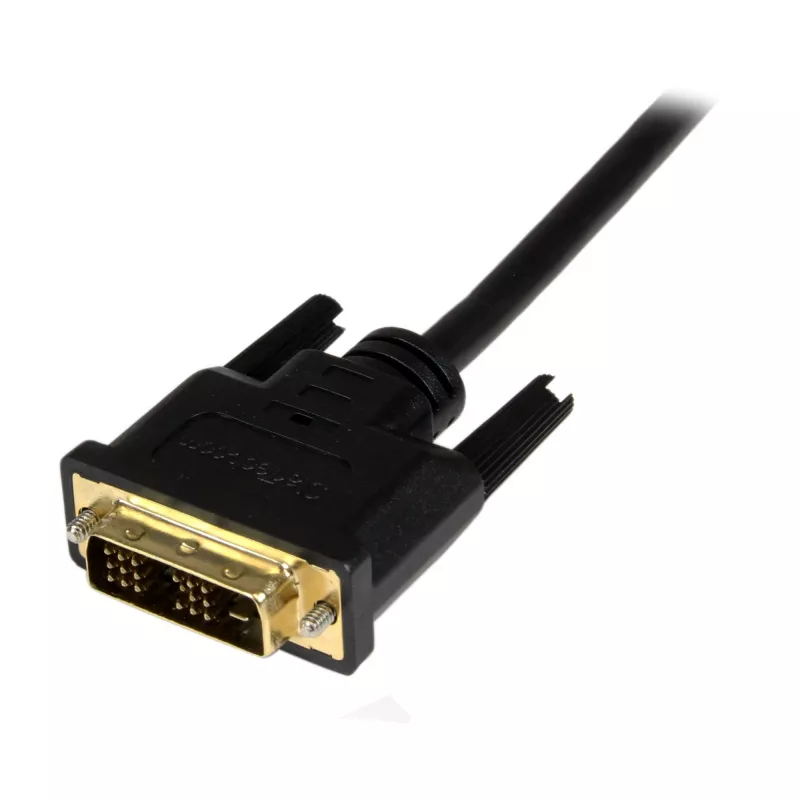 StarTech.com 1 m Micro-HDMI–DVI-kaapeli – Micro-HDMI–DVI-sovitinkaapeli – Micro-HDMI Type-D -laite – DVI-D Single Link -näyttö/display/projektori-videoadapterikaapeli – tukeva