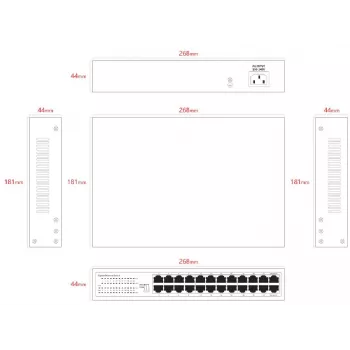 Hallitsematon kytkin Lanview LVN-1U-24PORT-1G — 24-porttinen Full-Gigabit-rack-asennus