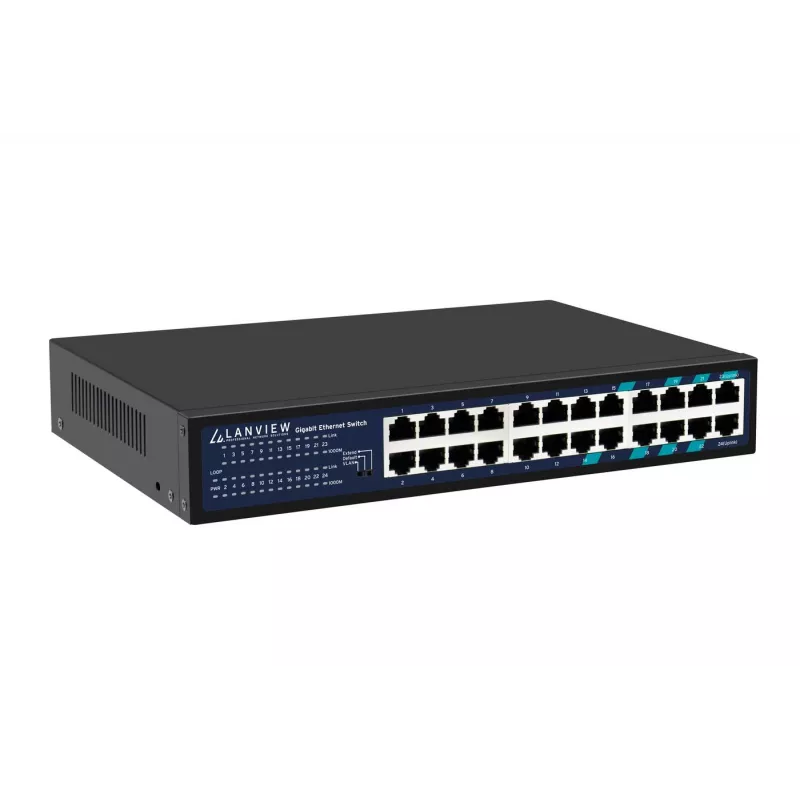 Hallitsematon kytkin Lanview LVN-1U-24PORT-1G — 24-porttinen Full-Gigabit-rack-asennus