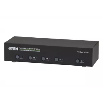 ATEN AT-VS0401, VGA, metalli, musta, 65 m, 300 MHz, 1920 x 1440 pikseliä