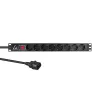 Lanview 19 tuuman rack-virtakisko 1U 10A, 8x Schuko (LVR-2MSCH-SCH-C13-8)