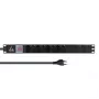 Lanview 19 tuuman rack-virtakisko 1U 10A, 8x sveitsiläinen T13 (LVR-2MCH-SW-CH8)
