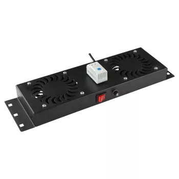 Rack-tarvike Lanview RAF115BL-UK 1U 2 tuuletinta musta