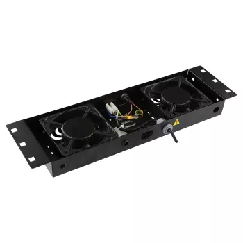 Rack-tarvike Lanview RAF115BL-UK 1U 2 tuuletinta musta