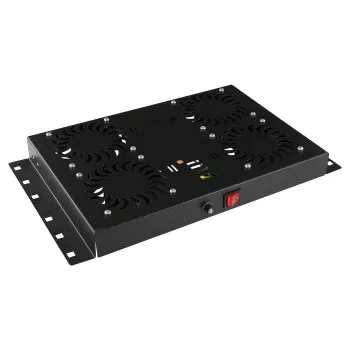 Rack-tarvike Lanview RAF120BL-UK 1U 4 tuuletinta musta